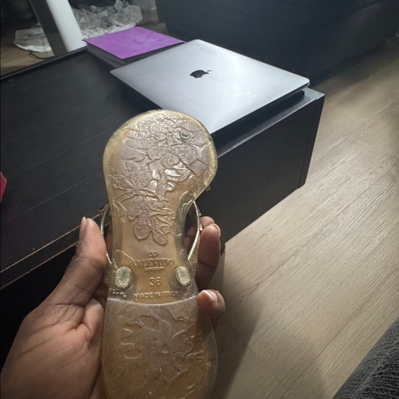 Valentino Garavani Gold Studded Sandals - Picture 4 of 4